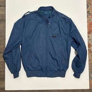 Members Only Jacket Size 40 Mens Vintage Blue Full Zip Classic Retro Bomber